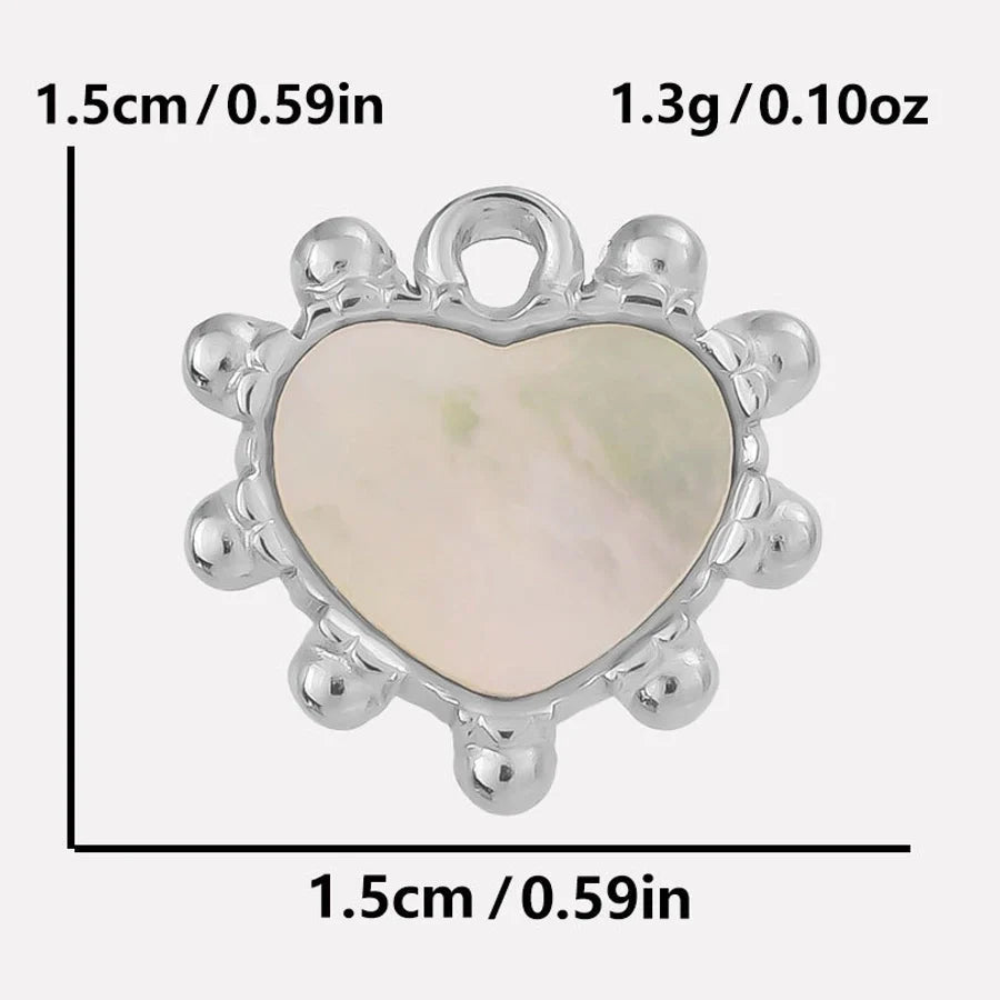 Jewelry Vintage Style Classic Style Heart Shape 304 Stainless Steel Shell Abalone Shell 18K Gold Plated Pendant Necklace