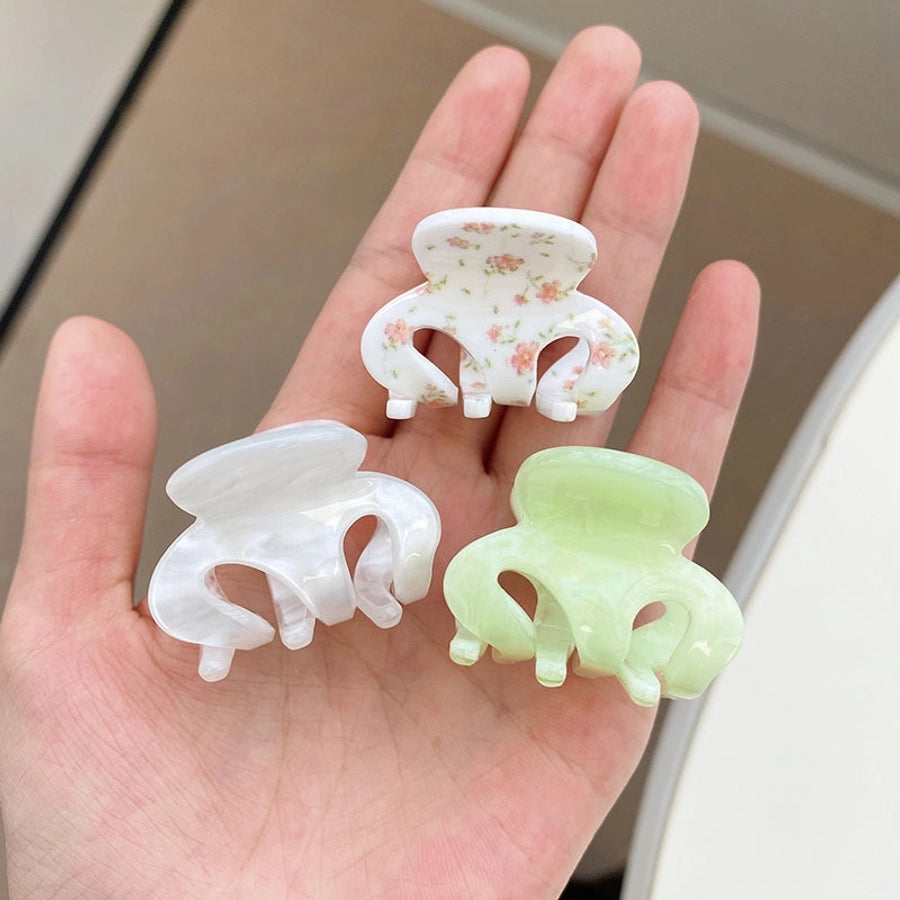 women's sweet solid color flowers plastic/resin headwear stoving varnish hair claws