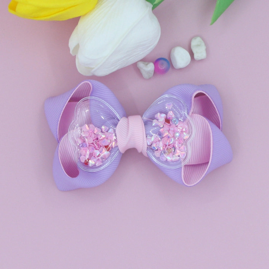 Girl'S Simple Style Solid Color Cloth Ribbon Hair Clip