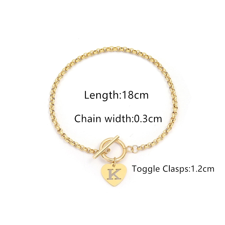 Elegant Simple Style Classic Style Letter 201 Stainless Steel 304 Stainless Steel Bracelets In Bulk