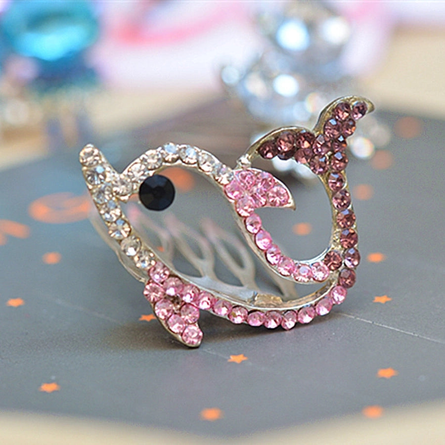 fashion crown gauze epoxy inlay rhinestones hair clip hair band 1 piece