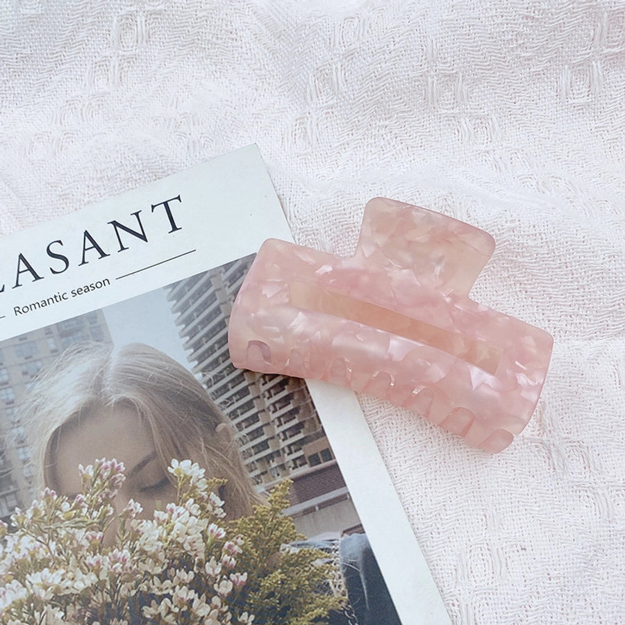 sweet color block rectangle acetic acid sheets handmade hair claws 1 piece