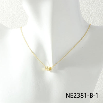 Jewelry Lady Simple Style Geometric Copper Zircon Necklace