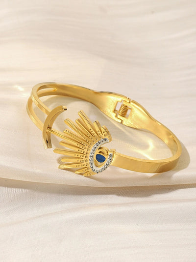 Simple Style Classic Style Solid Color Titanium Steel Zircon Bangle In Bulk