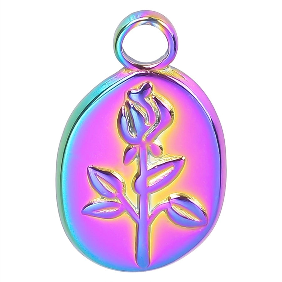 Jewelry Basic Modern Style Classic Style Flower 304 Stainless Steel 18K Gold Plated Plating Pendant Necklace