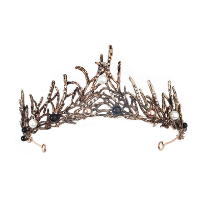 baroque  prom crown rhinestone pearl headband