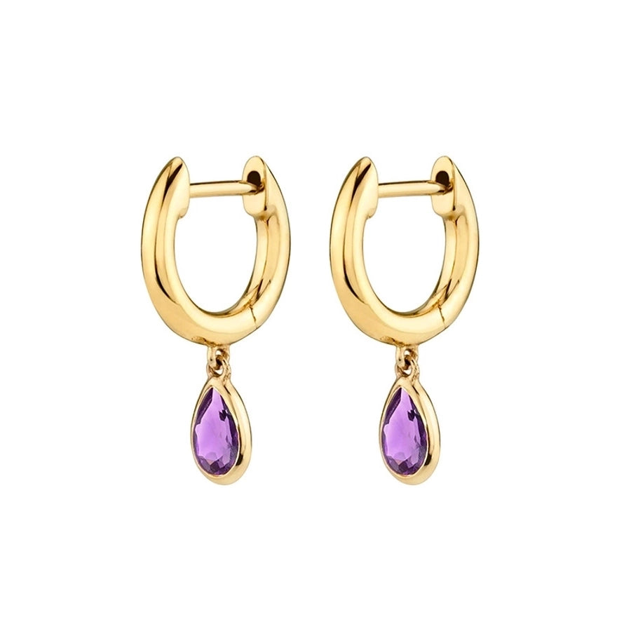 1 Pair IG Style Water Droplets Inlay Copper Zircon Gold Plated Drop Earrings
