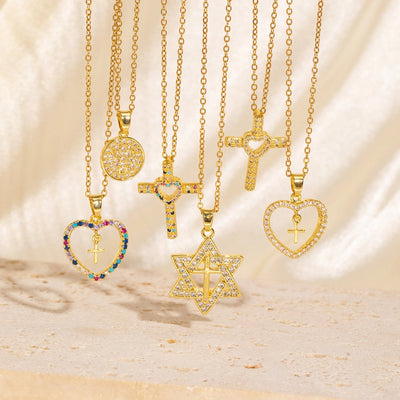 Copper Plating Heart Shape Pendant Necklace