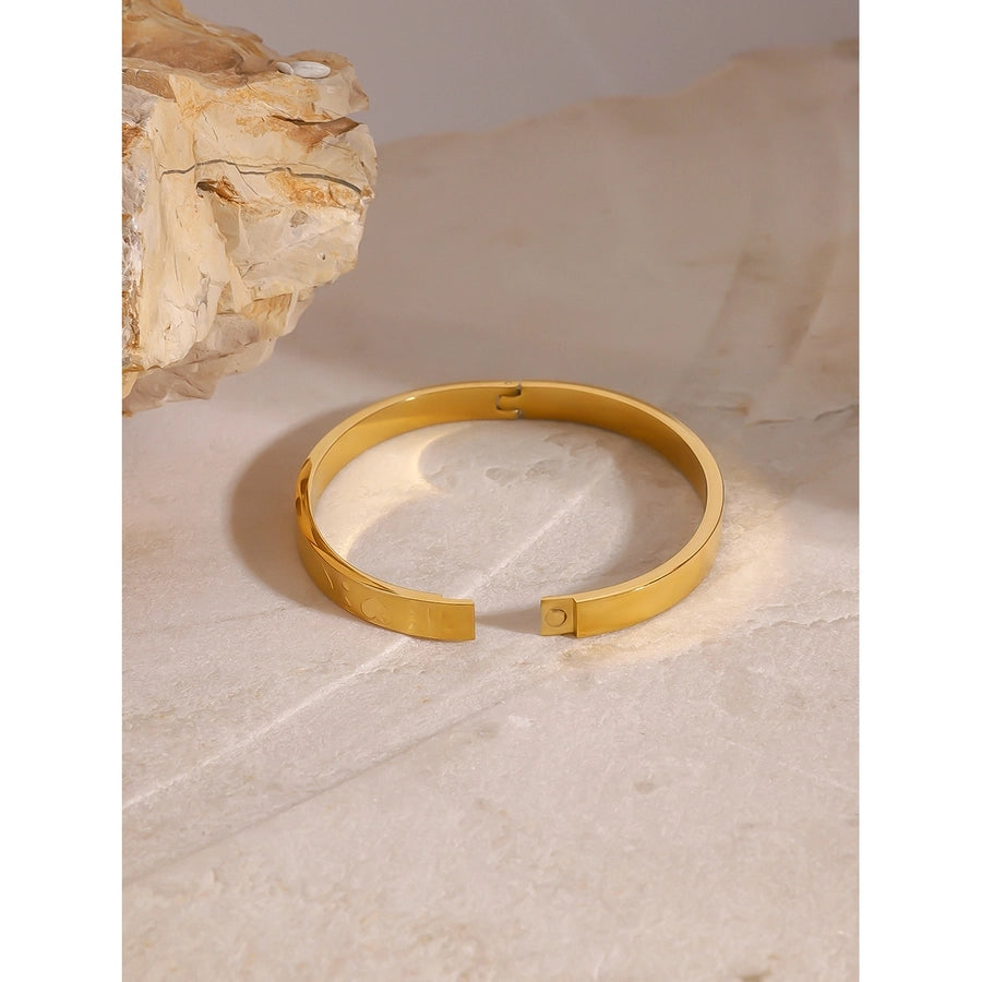 Simple Style Heart Shape 304 Stainless Steel Bangle In Bulk