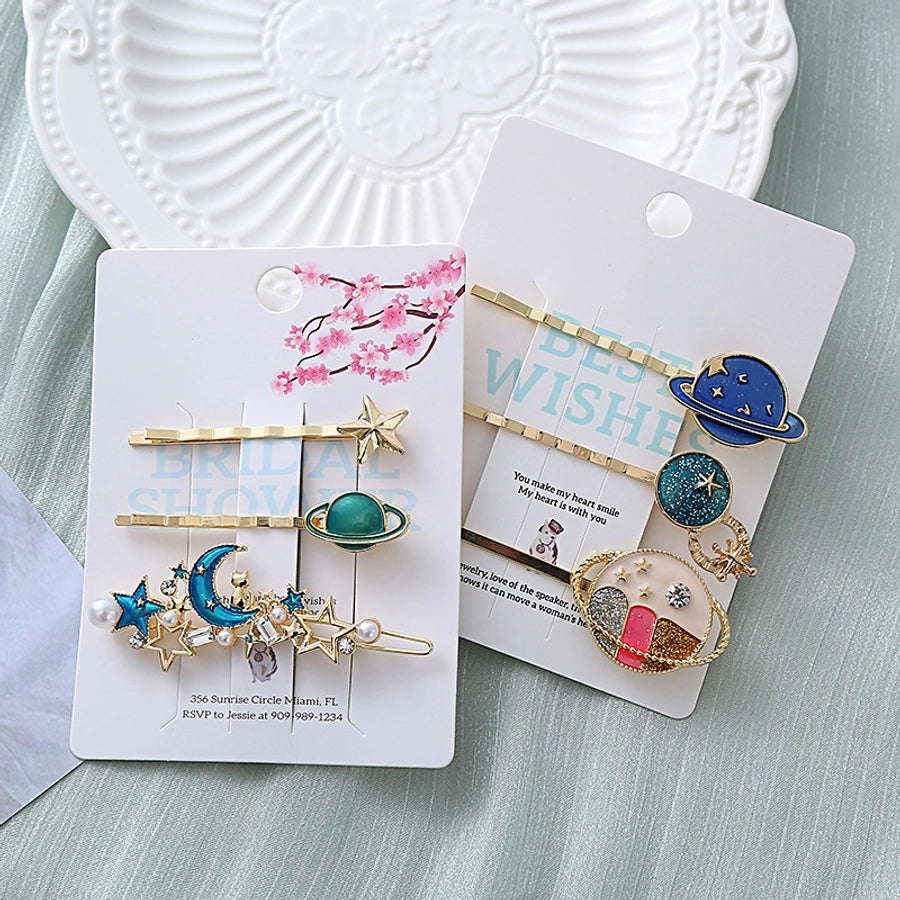 fairy style star moon alloy plating hair clip