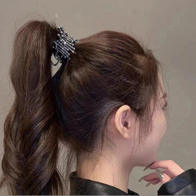 fashion bunny ears crown alloy plating inlay artificial gemstones pearl hair claws 1 piece