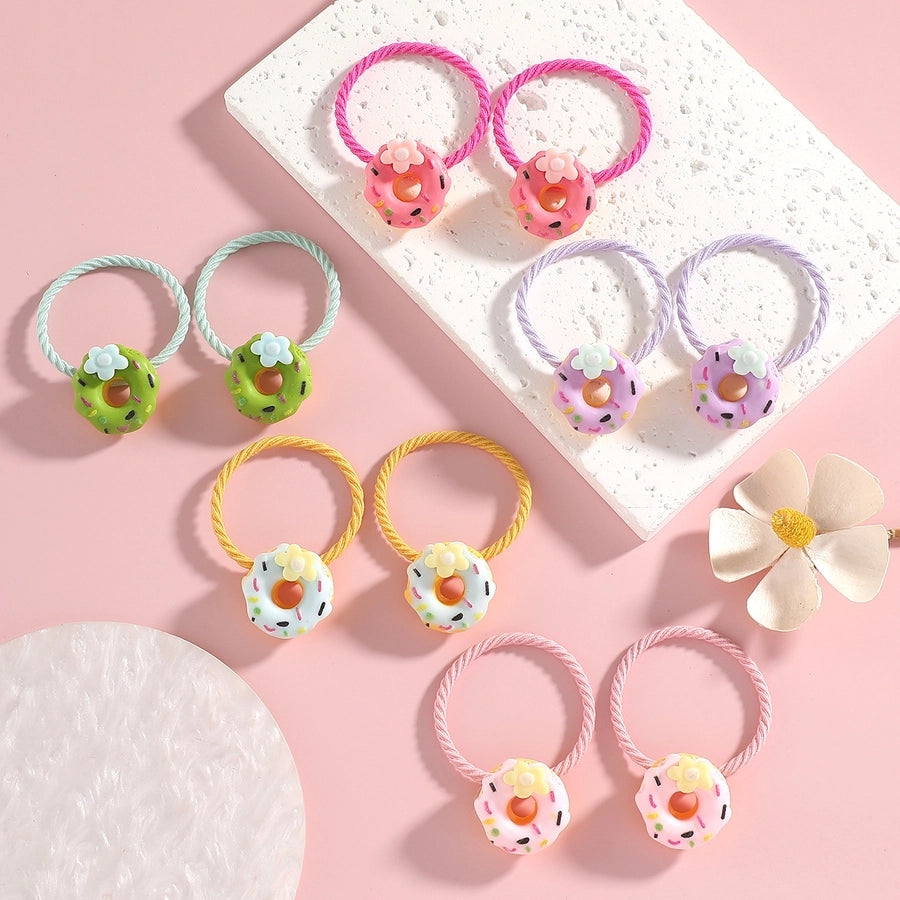 Kid'S Cute Donuts Resin Hair Tie