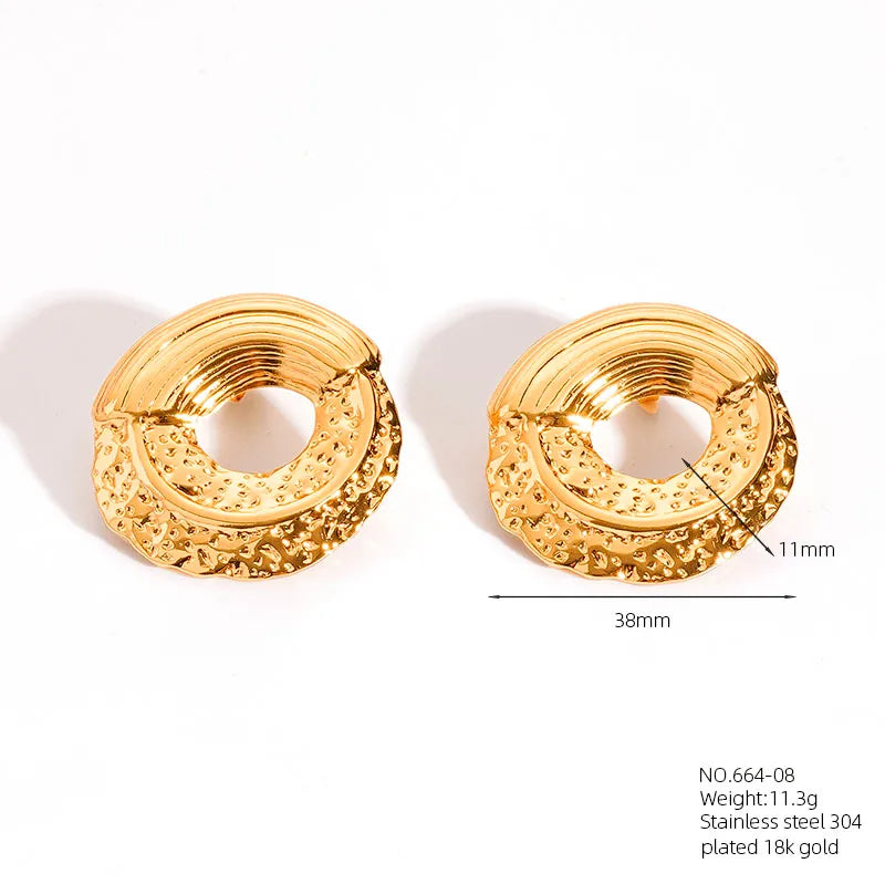 1 Pair Retro French Style Classic Style Geometric Flower 304 Stainless Steel Artificial Pearls 18K Gold Plated Imitation Gold  Ear Studs