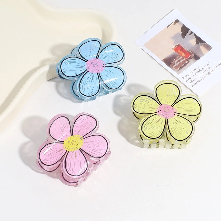 cartoon style cute flower arylic hair claws