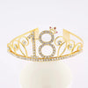 New Birthday Crown  60 Digital Birthday Headband Bridal Banquet Rhinestone Hair Accessories Alloy Headband Women