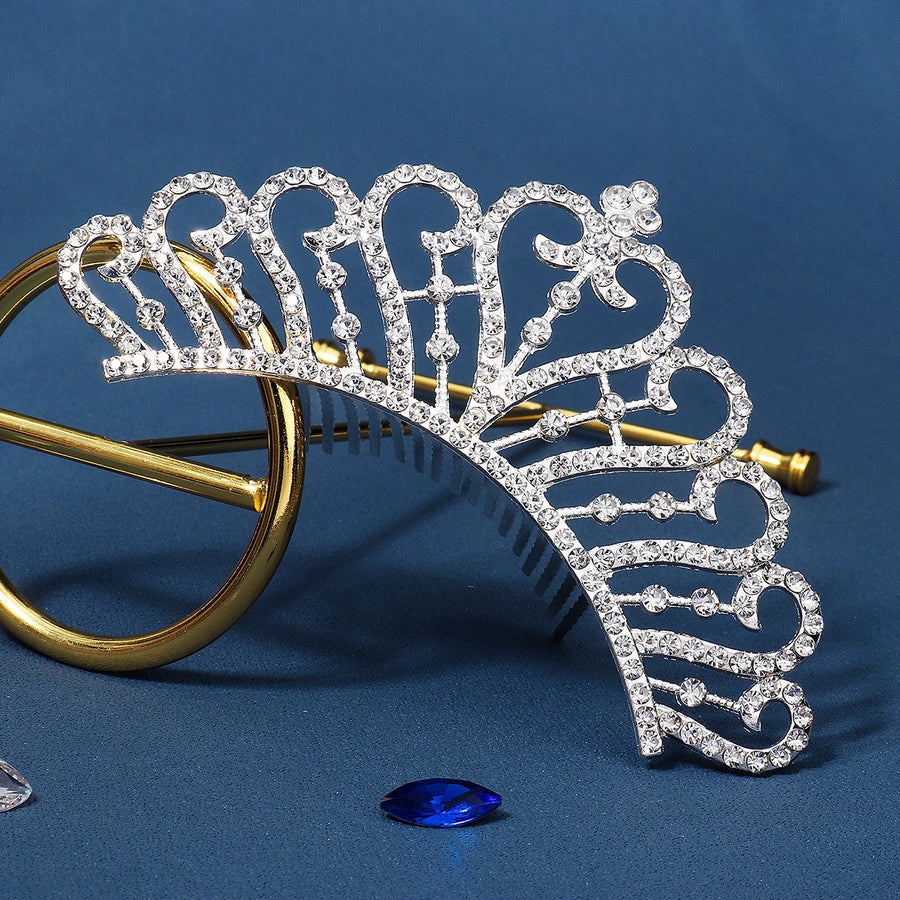 princess crown alloy plating rhinestones crown 1 piece