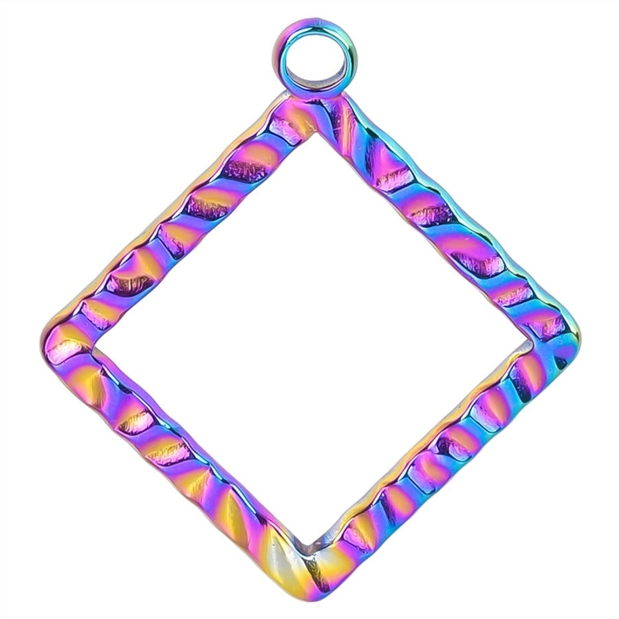 Jewelry Basic Simple Style Classic Style Square 304 Stainless Steel 18K Gold Plated Plating Pendant Necklace