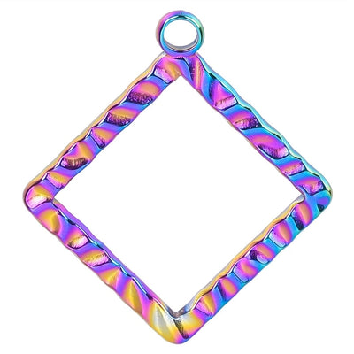 Jewelry Basic Simple Style Classic Style Square 304 Stainless Steel 18K Gold Plated Plating Pendant Necklace