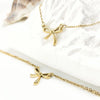 Jewelry Streetwear Bow Knot 304 Stainless Steel Plating Bracelets Anklet Necklace