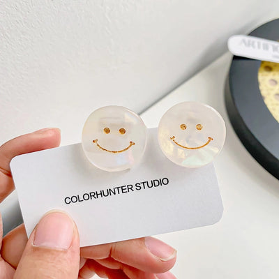 cartoon style Smile face acetic acid sheets printing hair clip