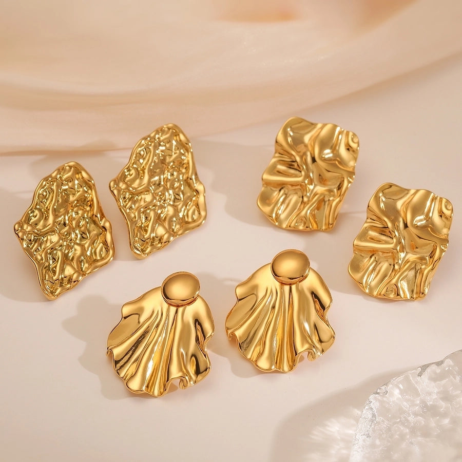 1 Pair Retro Simple Style Commute Geometric 304 Stainless Steel Ear Studs