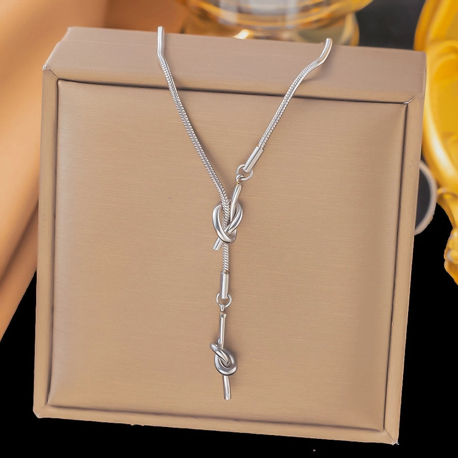 Jewelry Sweet Solid Color Titanium Steel Plating Pendant Necklace