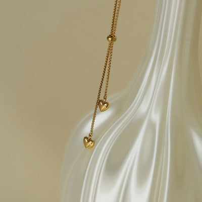 Jewelry Simple Style Heart Shape 304 Stainless Steel Gold Plated Plating Pendant Necklace