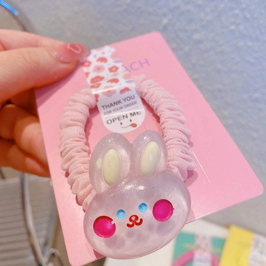 HD416A02 jelly cartoon cute donut fabric pleated small intestine hair ring milk cute girl high ponytail hair accessories