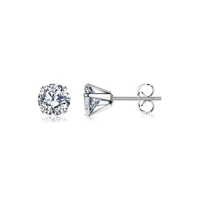 1 Pair Simple Style Round 304 Stainless Steel Ear Studs