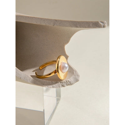Jewelry Simple Style Classic Style Round 304 Stainless Steel Acrylic 18K Gold Plated Open Rings