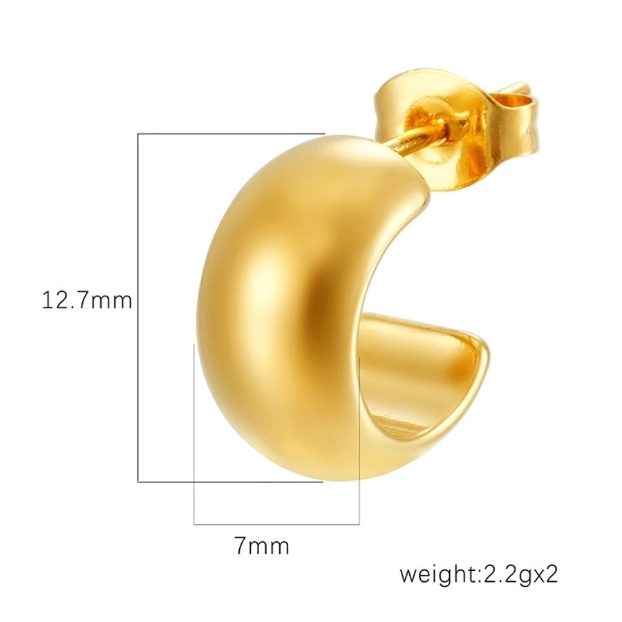 1 Pair Simple Style C Shape Solid Color 304 Stainless Steel Ear Studs