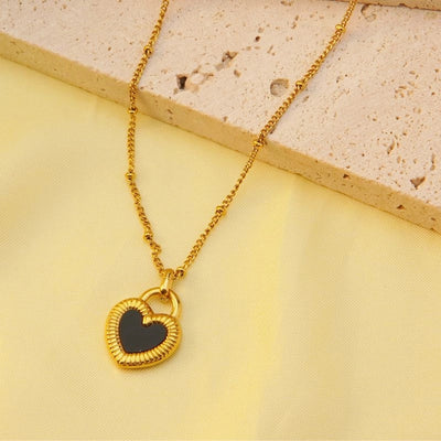 Jewelry Lady Simple Style Classic Style Heart Shape 304 Stainless Steel 18K Gold Plated Plating Pendant Necklace