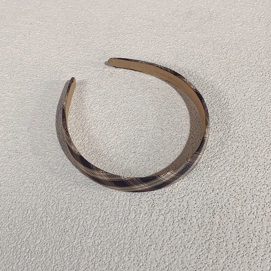 simple style plaid cloth hair band 1 piece