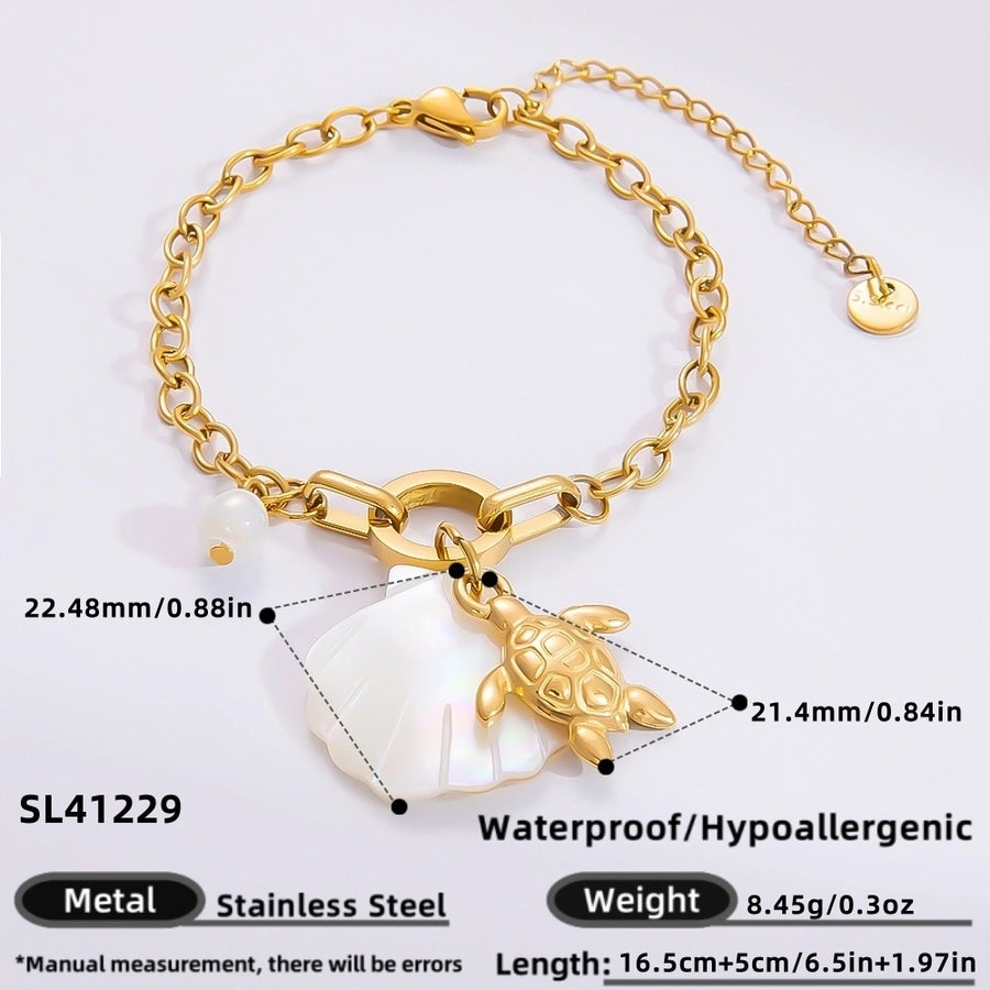 IG Style Sweet Heart Shape 304 Stainless Steel 18K Gold Plated Bracelets In Bulk
