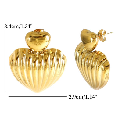 Jewelry IG Style Simple Style Commute Heart Shape 304 Stainless Steel Earrings Necklace