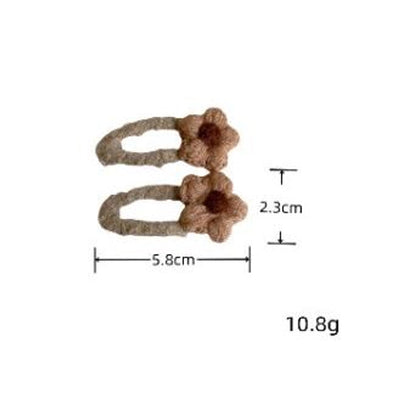 Milk Coffee New Autumn and Winter Cute Flower Hair Clip Hairpin Side Shredded Hair Bangs Clip Children's Hair String Hair Accessories Headdress for Women