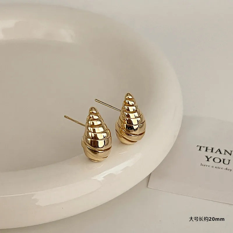 1 Pair Streetwear Geometric Heart Shape Plating Alloy Earrings