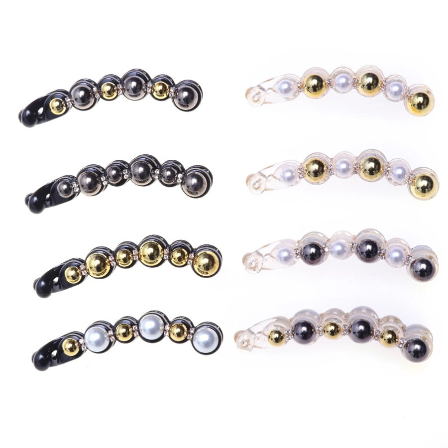simple style geometric plastic artificial pearls hair clip