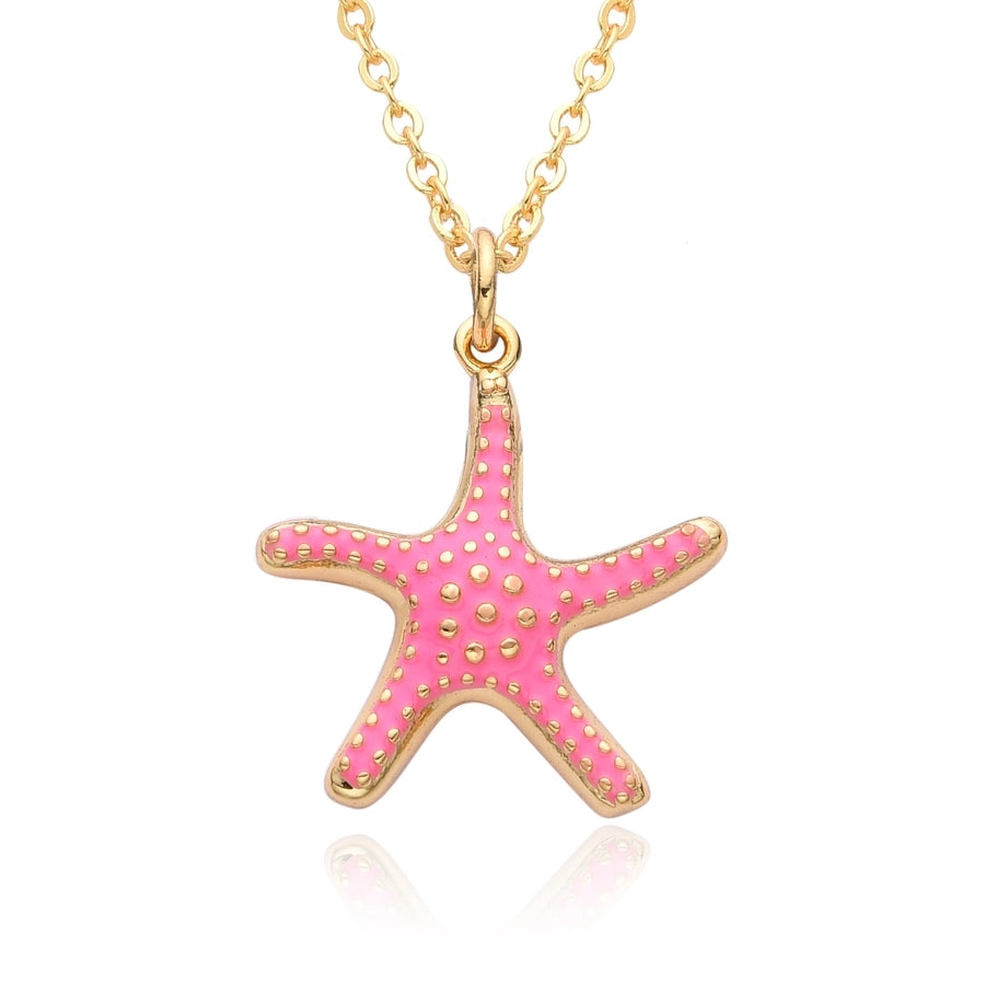 Copper Starfish Pendant Necklace