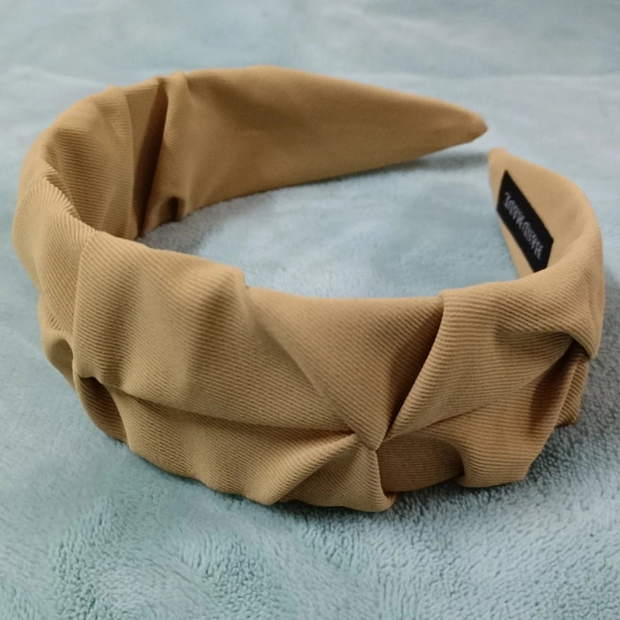 sweet solid color cloth pleated hair band