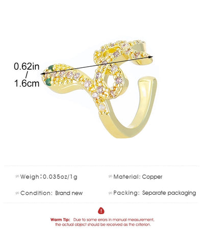 1 Piece Elegant Snake Copper Ear Cuffs