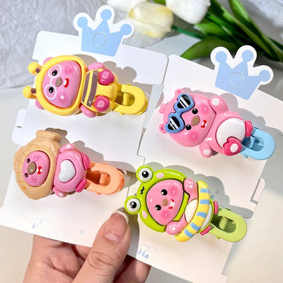 LOOPY Little Beaver Children's Hairpin Duckbill Clip Side Bangs Clip Broken Hairpin Little Girl's Headwear Ruby Hair Accessories