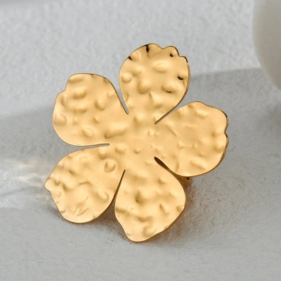 Jewelry Modern Style Classic Style Heart Shape Flower 304 Stainless Steel Plating Rings Earrings