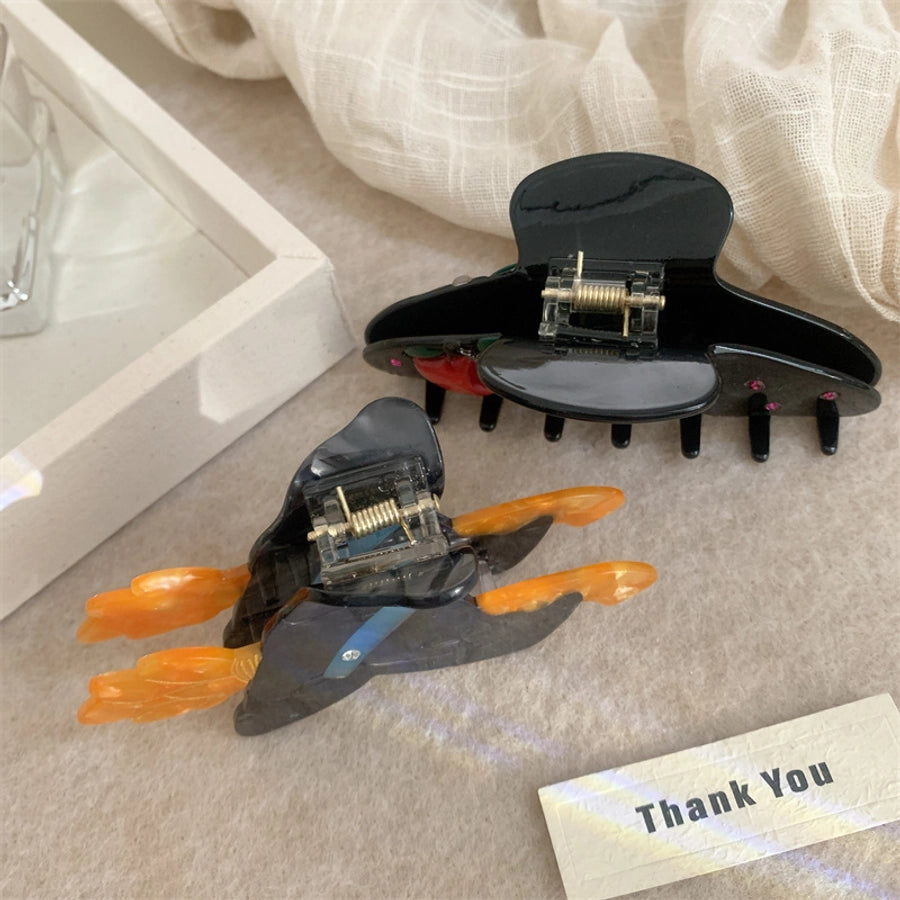 Women's Korean Style Pumpkin Color Block Cherry Acetic acid sheets Hair Claws