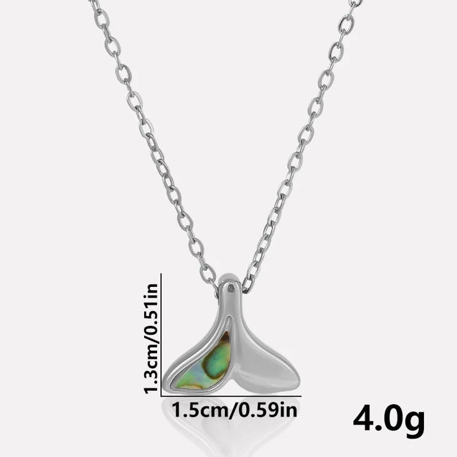 Jewelry Vintage Style Classic Style Fish Tail 304 Stainless Steel Shell 18K Gold Plated Irregular Plating Pendant Necklace
