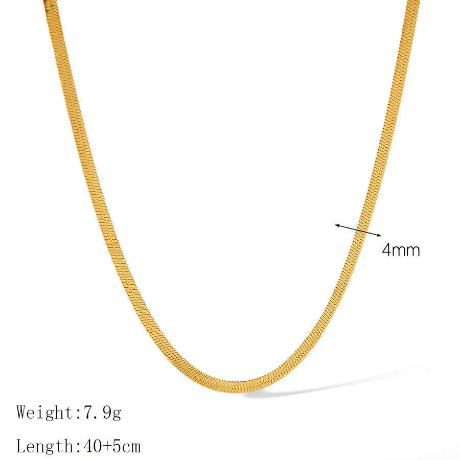 Wholesale Jewelry Basic Simple Style Commute Solid Color 304 Stainless Steel 18K Gold Plated Plating Necklace