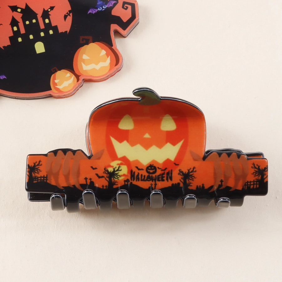 Halloween Funny Women's Pumpkin Cat Skull PVC Hair Claws