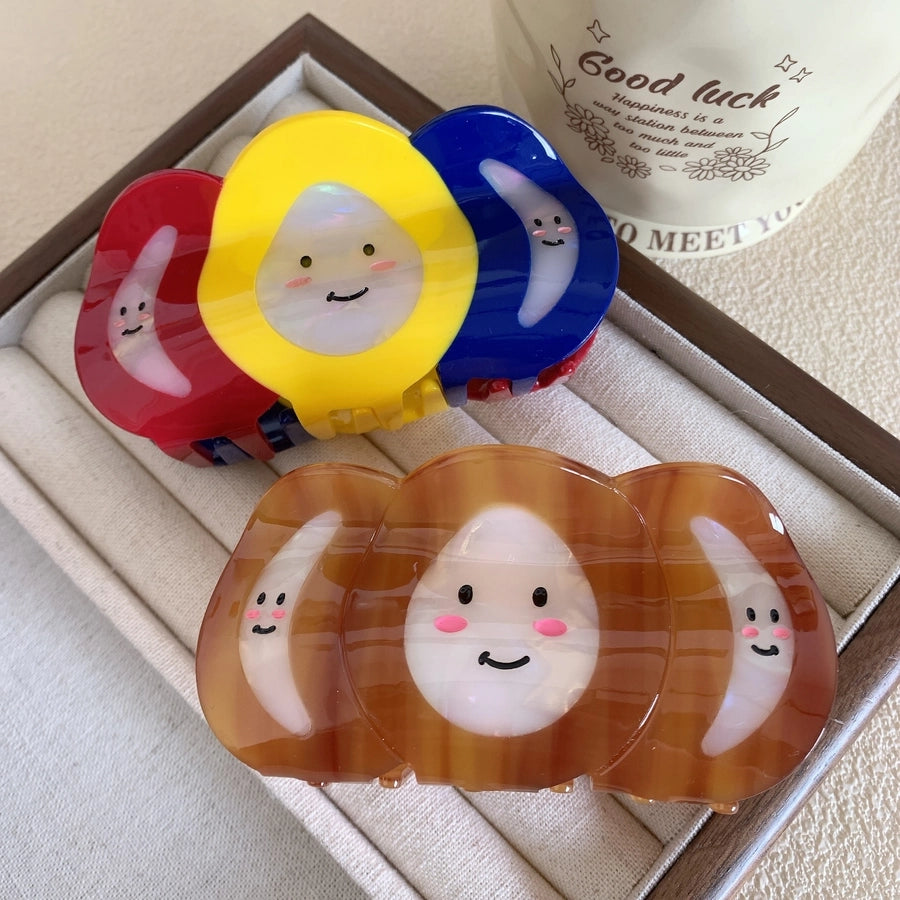 women's cartoon style cute  face acetic acid sheets hair claws