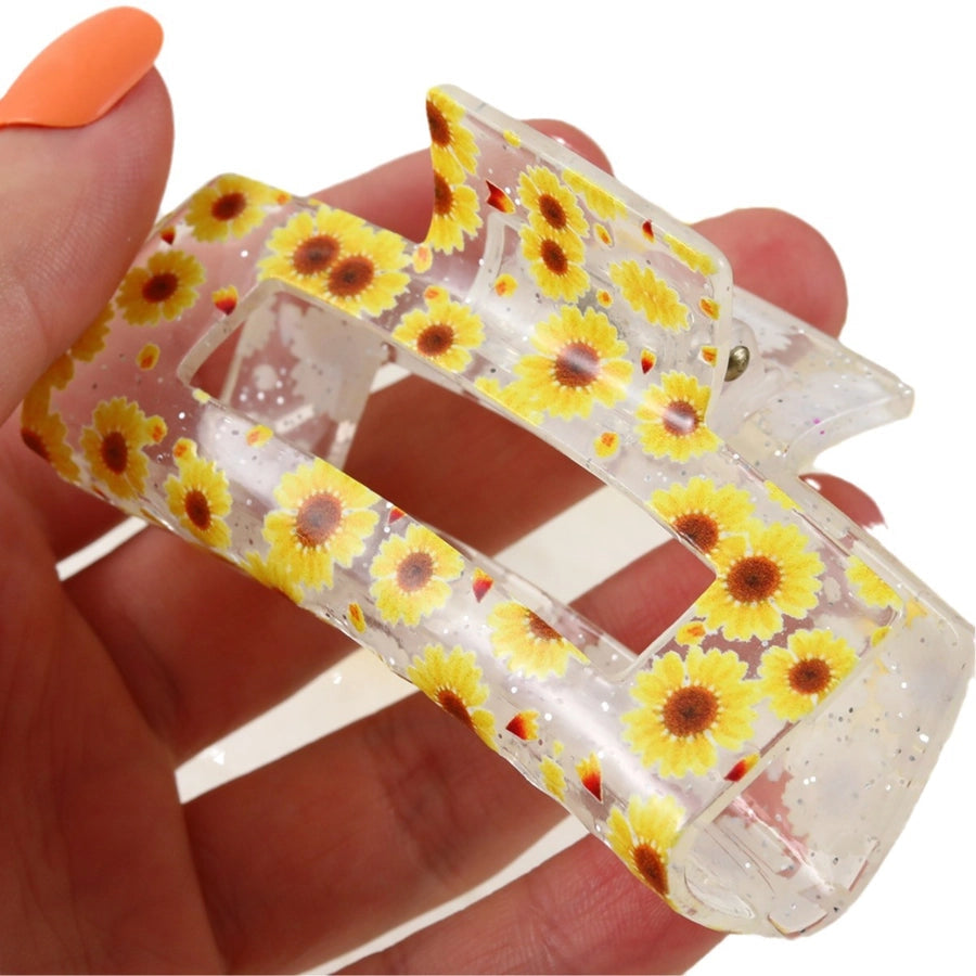 Women's Simple Style Sunflower Acetic acid sheets Hair Claws