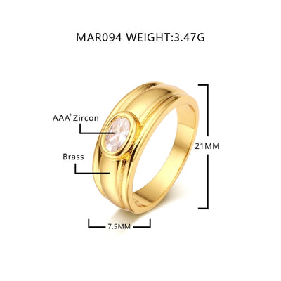 Jewelry Casual Vintage Style Classic Style Hexagram Round Copper Zircon K Gold Plated Rings